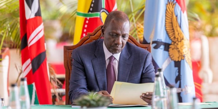 President William Ruto during a meeting wothbSouth Sudan Presidential Special Envoy Tut Gatluak Manime, State House Nairobi. PHOTO/PCS