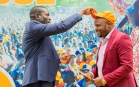 The photo shows Nairobi Senator Edwin Sifuna and Lang'ata Mp Jalang'o PHOTO/File