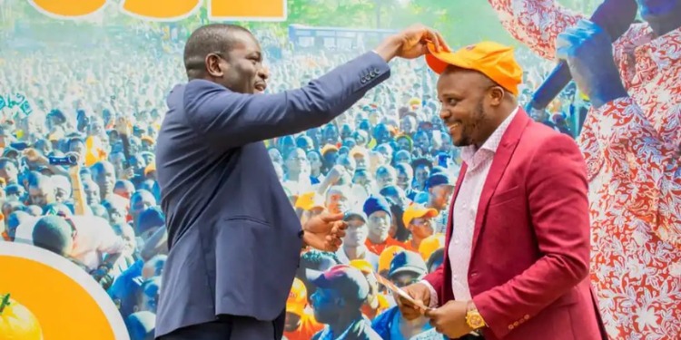 The photo shows Nairobi Senator Edwin Sifuna and Lang'ata Mp Jalang'o PHOTO/File