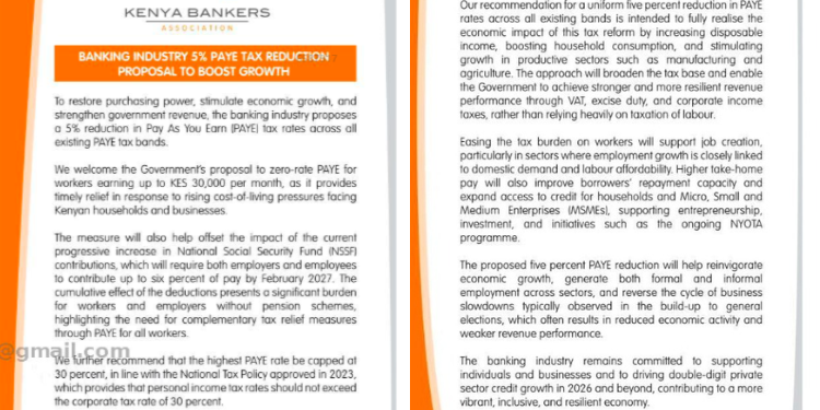 KBA said it supports the decision by President William Ruto to exempt Kenyans earning up to Ksh 30,00 from PAYE deductions