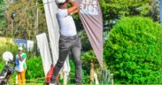 NCBA Group Managing Director John Gachora follows his tee shot at during the Muthaiga Golf Club leg of the 2026 NCBA Golf Series. He won the staff category. PHOTO/File