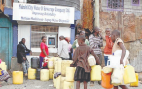 Nairobi residents lining for water. PHOTO/Courtesy.