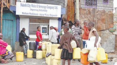 Nairobi residents lining for water. PHOTO/Courtesy.