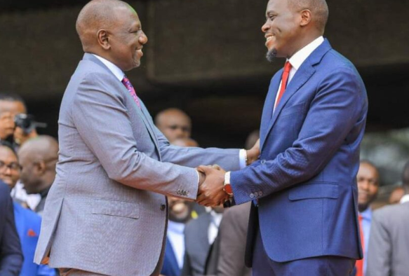President William Ruto and Nairobi Governor Johnson Sakaja during a past event. PHOTO/Courtesy
