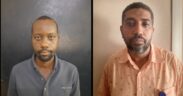 Mohamed Abdulrahman, and Amos Fikiri Ruwa who were arrested by the DCI over Ksh 16 million fraud from a local Sacco. PHOTO/DCI Kenya/X