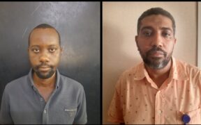 Mohamed Abdulrahman, and Amos Fikiri Ruwa who were arrested by the DCI over Ksh 16 million fraud from a local Sacco. PHOTO/DCI Kenya/X