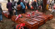 Caskets Bearing the Remains of 10 Street Children Who Died Under Misterious Circumstances. PHOTO/ File