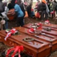 Caskets Bearing the Remains of 10 Street Children Who Died Under Misterious Circumstances. PHOTO/ File