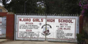 The image shows Njoro Girls School GatePHOTO/Citizen 