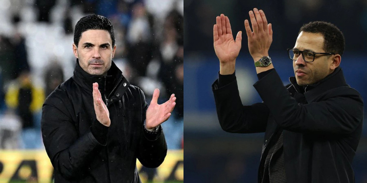 Collage photo of Arsenal's manager Mikel Arteta and Chelsea's manager Rosenior PHOTO/ACC/X
