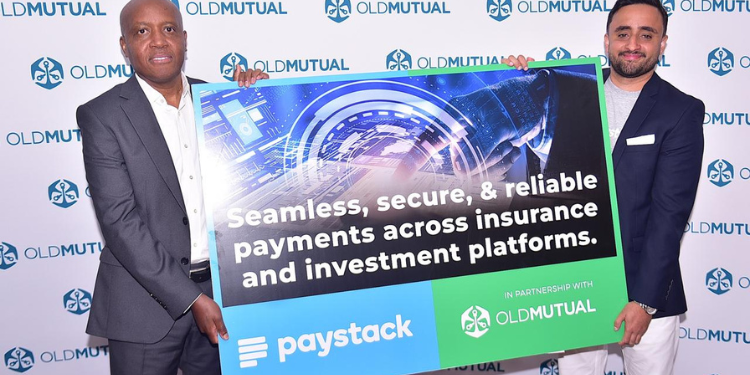 The picture shows Old Mutual Chief Operations Officer Dr Isaac and Pay stack Chief Technology Officer Vikaran Ubhi PHOTO/Old Mutual