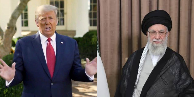 A photo collage of US President Donald Trump and Iran Supreme Leader
