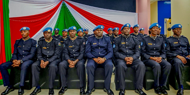Kenyan police officers during the colorful ceremony of UN medals held in Juba PHOTO/KPS/X
