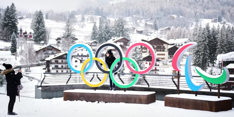 Photo taken in front of the Milan Cortina Winter Olympics and Paralympics rings PHOTO/Andrew Medichini/AP