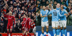 Collage photo of Liverpool players and Manchester City players PHOTO/Club accounts