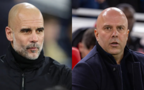 Collage photo of Manchester City's manager Pep Guardiola and Liverpool's manager Arne Slot PHOTO/Clubs Accounts