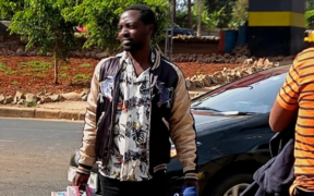 A picture of Duncan Kibet captured while trekking to Nairobi PHOTO/MKU/X