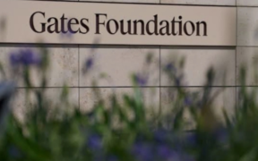 The image shows the nameplate for the Bill Gates Foundation PHOTO/File