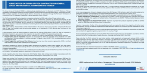 Notice released by KEBS notifying about the expiry of PVoC contracts PHOTO/MyGov 