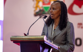 KUCCPS CEO Dr Agnes Wahome during opening remarks about career pathways at KICC PHOTO/KUCCPS/FB