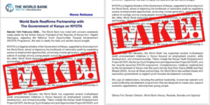 NYOTA has dismissed this notice from World Bank as fakePHOTO/NYOTA/X