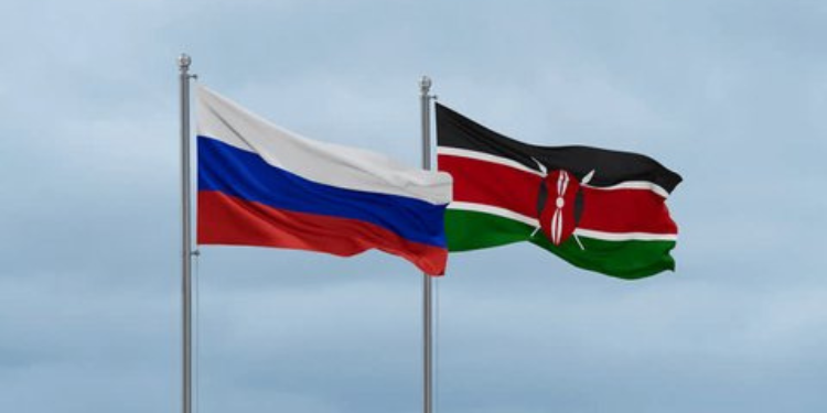 A Russian Flag Waving Along Kenyan Flag. PHOTO/ File