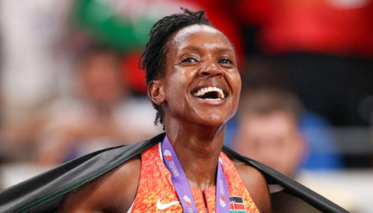 Faith Kipyegon during Olympics PHOTO/Kipyegon/X