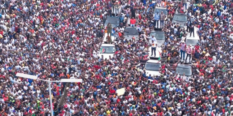 Crowd during Nairobi Senator Edwin Sifuna's Linda Mwananchi Tour in Kitengela on February 15, 2026. PHOTO/Pauline Njoroge X.