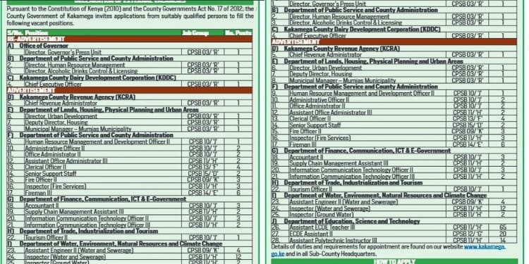 Kakamega County said the announcement is in line with the Constitution and the County Government Act No. 17 of 2012. PHOTO/Screengrab Daily Nation.