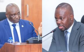 Douglas Kanja, met with the County Public Accounts Committee (CPAC), chaired by the Homabay Senator Moses Otieno Kajwang’, at Bunge Towers in Nairobi