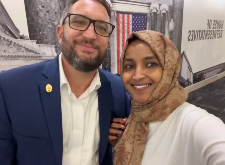 Ilhan Omar and Tim Mynett. Lawmakers are demanding a probe of Omar’s massive increase in wealth as disclosed to the House. ilhanmn/Instagram
