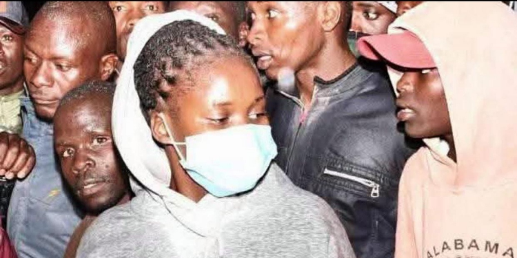 Nurse Jeptoo at the helicopter crash scene PHOTO/NCoK/X