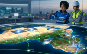 AI presentation of a male and female person standing next to a generated African map interconnecting. PHOTO/ File