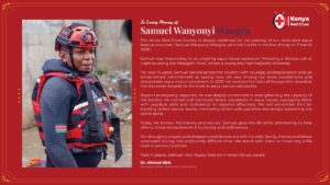 A condolence message by kenya red cross society on one of their volunteer who died in line of duty. PHOTO/ Kenya Red Cross