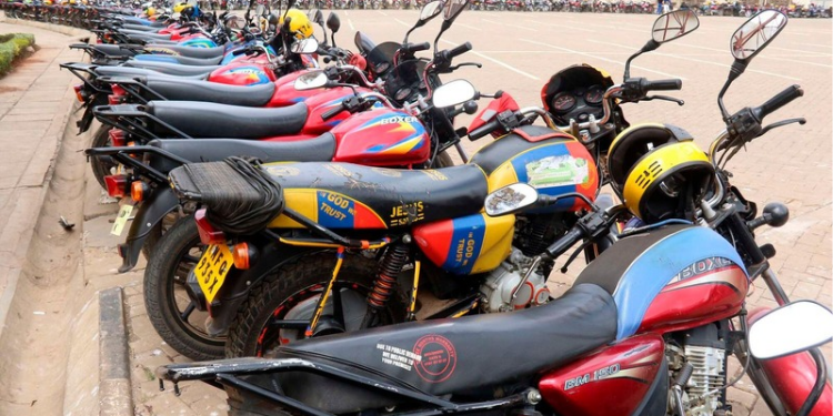Motorbikes parked in unknown location in Kenya. PHOTO/ Business Daily