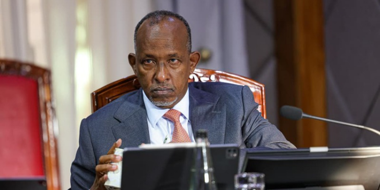 Ministry of Health CS Aden Duale during a cabinet meeting PHOTO/Duale/X