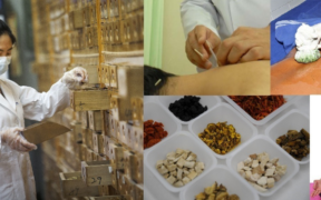A photo of A lady in a labcoat and some of the traditional medicine samples. PHOTO/ WHO