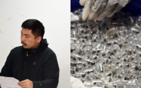 A photo collage of Zhang Kequn, 37, and Ants on plastic containers. Zhang was arraigned on Tuesday before the Jomo Kenyatta International Law Courts, where he faced charges of dealing in live wildlife species and conspiracy to commit a felony. PHOTO/ ODPP
