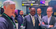 From left David Lavorel, SITA’s Chief Executive Officer, Centre Interior Cabinet Secretary Kipchumba Murkomen and Pedro Alves, Senior Vice President – Borders at the Passenger Terminal Expo & Conference 2026 in London. PHOTO/ Murkomen