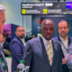 From left David Lavorel, SITA’s Chief Executive Officer, Centre Interior Cabinet Secretary Kipchumba Murkomen and Pedro Alves, Senior Vice President – Borders at the Passenger Terminal Expo & Conference 2026 in London. PHOTO/ Murkomen