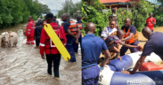 Kenya Red Cross leading in rescue and evacuation operations in Kisumu Nyando area after the river broke its banks PHOTO/Kenya Red Cross/X