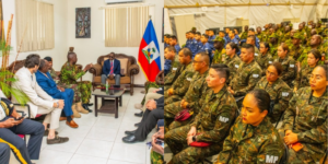 A photo collage of senior security officials led by security adviser from Kenya Joseph Boinet on the left and security personnel to the Haiti mission on the right. PHOTO/ NPS 