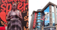 A photo collage of personal assistant of Edwin Sifuna Karen Mbugua and Emani Business Centre, which used to be Jubilee Party headquarters in Pangani owned by his late father Joseph Kiarie Mbugua. PHOTO/ File