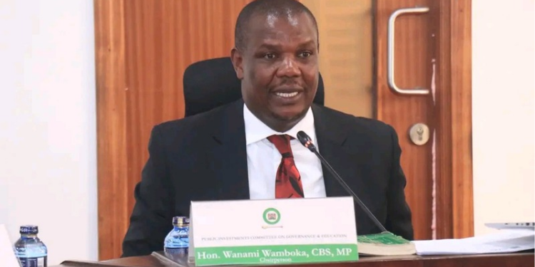 Bumula MP Hon Jack Wanami Wamboka chairing The National Assembly’s Public Investments Committee (PIC) on Governance and Education at Bunge Towers. PHOTO/ PCS