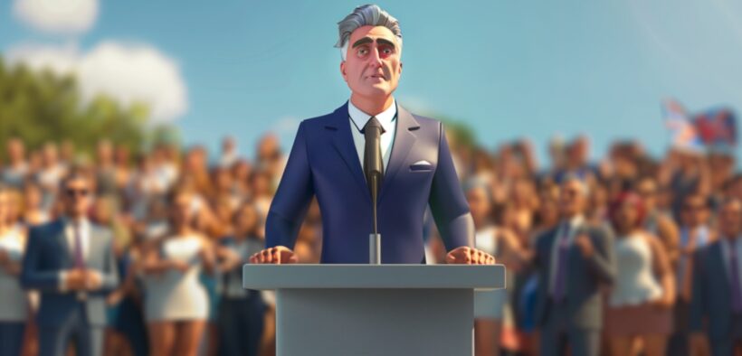 Ai presentation of a male person in a political rally. PHOTO/ File