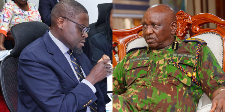 A photo collage of Police IG Douglas Kanja and Nairobi Governor Johnson Sakaja. PHOTO/NPS/Sakaja X.