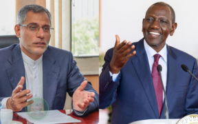 A photo collage of President William Ruto and Iranian Ambassador to Kenya Ali Gholampour. PHOTO/PCS/FILE.