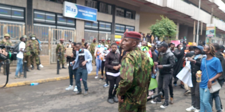 Anti-finance bill protests in Nairobi CBD in June 2024. PHOTO/ Edwin Hinda.