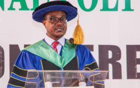 Education CS Julius Ogamba during the 6th Graduation Ceremony of the Kabete National Polytechnic in Nairobi on February 20, 2026. PHOTO/ Ogamba X.