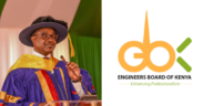 A photo collage of Education CS Julius Ogamba and Engineering Board of Kenya logo. PHOTO/ Ogamba X/ EBK.